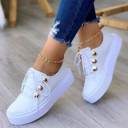 Casual Side Button Womens Shoes