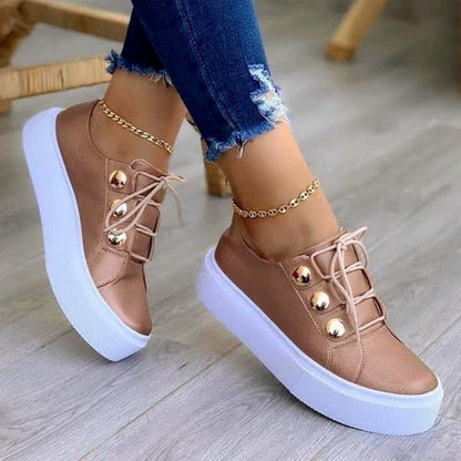 Casual Side Button Womens Shoes